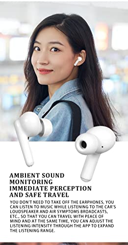 TRESDIN Jello2 Foxconn Made True Wireless Stereo Noise Cancelling Headset Bluetooth 5.0 Compatible with TV Smart Phone Laptop Wireless Charging IPX4 Waterproof Travel Mountaineering White