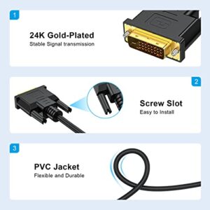 URELEGAN DisplayPort to DVI Cable 6 Feet, Display Port DP to DVI-D Cable Adapter High Speed Male to Male Cord Compatible with PC, Laptop, HDTV, Projector, Monitor and More