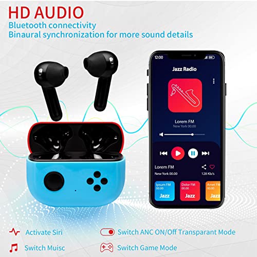 QIGOMINPP Wireless Earbuds Headphones, Colorful Rechargeable 3D Sounds Long Standby Bluetooth Earphones with Noise Cancellation for Men Women Music Calling Gaming