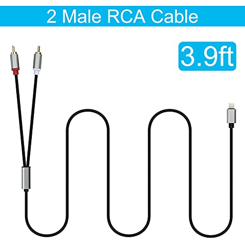 Lightning to RCA Cable Audio Aux Adapter, 3.3ft/1M Cable,Stereo Y Splitter Adapter for Phone, Pad and Pod Models for Power Amplifier, Car, Home Theater