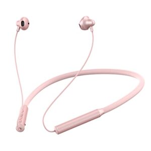 oinmely bluetooth neckband headphones v5.0 cordless earphones sport earbuds w/mic 10hrs playtime noise-canceling wireless headset for gym running compatible with ios samsung android (rose gold)