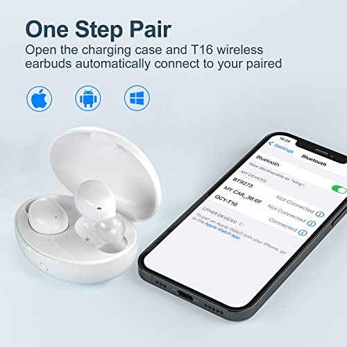 QCY T16 Mini Wireless Earbuds, QCC3040 Bluetooth 5.2 in-Ear Detection Headphones Light-Weight in Ear Headset Built-in 4 mics & CVC 8.0 for Clear Call, AptX Deep Bass Premium Sound Earphones, EQ, IPX5