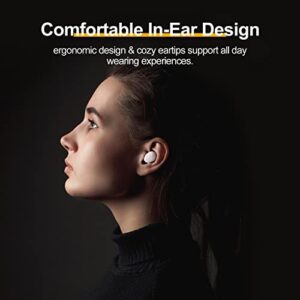 QCY T16 Mini Wireless Earbuds, QCC3040 Bluetooth 5.2 in-Ear Detection Headphones Light-Weight in Ear Headset Built-in 4 mics & CVC 8.0 for Clear Call, AptX Deep Bass Premium Sound Earphones, EQ, IPX5