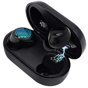 dualpow nanobuds bluetooth 5.0 wireless earbuds, true wireless headphone mini in-ear headset (touch control, 20hrs playtime, auto pairing) compatible with iphone, android, smartphones (black)