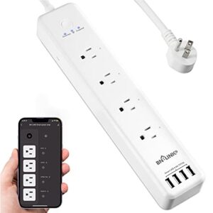 bn-link smart power strip compatible with alexa google home, smart plug wifi outlets surge protector with 4 usb 4 charging port multi plug extender,15a