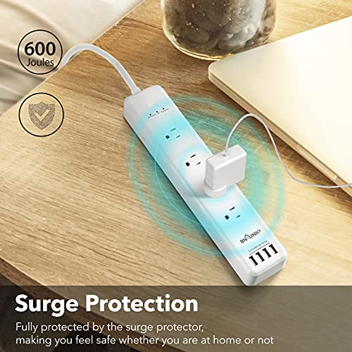 BN-LINK Smart Power Strip Compatible with Alexa Google Home, Smart Plug WiFi Outlets Surge Protector with 4 USB 4 Charging Port Multi Plug Extender,15A