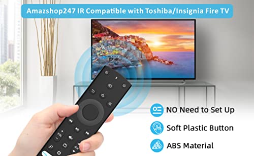 Replacement Remote for All Insignia Fire TVs and Toshiba Fire Edition/AMZ Omni Fire TV/AMZ 4-Series Fire TVs with Netflix, Prime Video, ImdbTV, Hulu and More