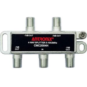 antronix cmc2004h-a 4-way horizontal splitter -7db 5-1002 mhz high performance for coax cable tv & internet
