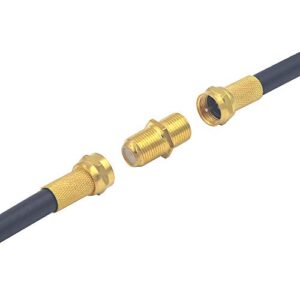 VCE Coaxial Cable Connector and Right Angle RG6 Coax Cable Extender, F-Type Gold Plated Adapter Female to Female for TV Cables, 4 Pack