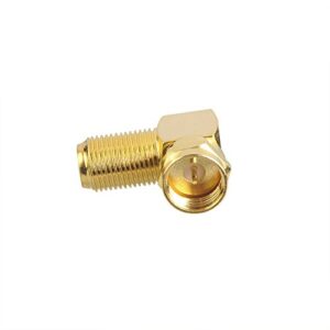 VCE Coaxial Cable Connector and Right Angle RG6 Coax Cable Extender, F-Type Gold Plated Adapter Female to Female for TV Cables, 4 Pack