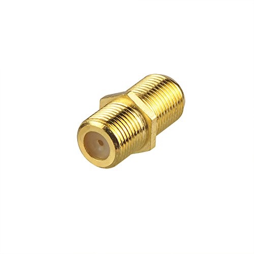 VCE Coaxial Cable Connector and Right Angle RG6 Coax Cable Extender, F-Type Gold Plated Adapter Female to Female for TV Cables, 4 Pack