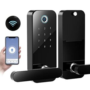 Smart Door Lock,Electronic Digital Bluetooth Smart Deadbolt,Keyless Entry Door Lock with Keypads,Gateway Hub Included, Work with Alexa and Google Home,Smart Life APP,Code for Home Apartment