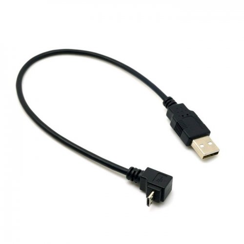 Cablecc 2pcs USB 2.0 Male to Micro USB Up & Down Angled 90 Degree Cable 30cm for Cell Phone Tablet