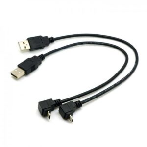 cablecc 2pcs usb 2.0 male to micro usb up & down angled 90 degree cable 30cm for cell phone tablet