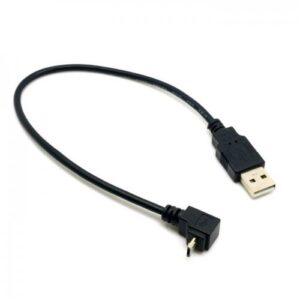 Cablecc 2pcs USB 2.0 Male to Micro USB Up & Down Angled 90 Degree Cable 30cm for Cell Phone Tablet
