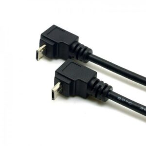 Cablecc 2pcs USB 2.0 Male to Micro USB Up & Down Angled 90 Degree Cable 30cm for Cell Phone Tablet