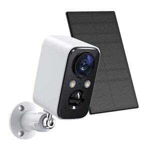【2022】security cameras wireless outdoor with solar panel-foaood cameras for home security, home camera with color night vision, pir human detection, 2-way talk, ip66 waterproof, sd card/cloud storage