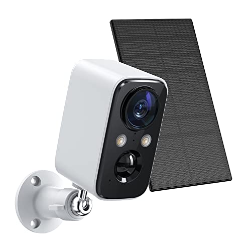 【2022】Security Cameras Wireless Outdoor with Solar Panel-FOAOOD Cameras for Home Security, Home Camera with Color Night Vision, PIR Human Detection, 2-Way Talk, IP66 Waterproof, SD Card/Cloud Storage