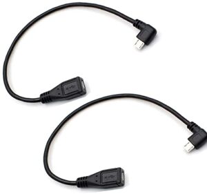 micro usb left angle,micro usb extension cable, 90 degree micro-b male to female extension cable, data transferring cable suitable for samsung, htc, huawefti, driving recorder,sony and more （2 pack）