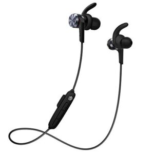 1more ibfree in-ear earphones wireless headphones with bluetooth 4.2 aac, ipx 6 waterproof, secure fit, in-line mic for sports gym running – new model black