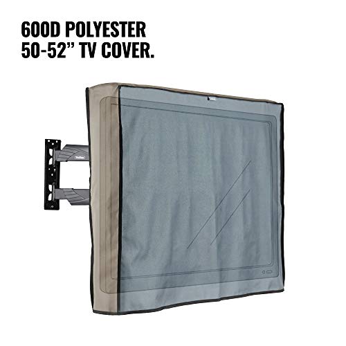 VonHaus Outdoor TV Cover 50 Inch - 52 Inch Weatherproof Universal Protector Fits Most LCD, LED, Plasma TV Mounts, with Built in Remote Controller Storage Pocket - 600D Polyester