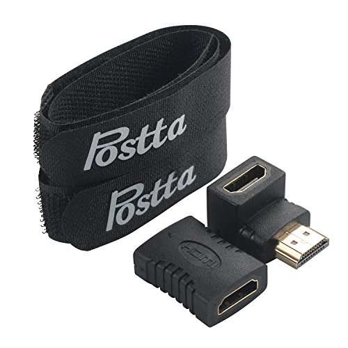 Postta HDMI Cable 50 Feet HDMI 2.0V Cable with 2 Piece Cable Ties+2 Piece HDMI Adapters Support 4K 2160P,1080P,3D,Audio Return and Ethernet