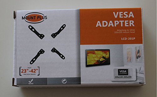 Mount Plus 201P Adapter Bracket Convert VESA 100x100mm to VESA 200x200mm and 200x100mm (Fits Most 23" to 42" Flat Panel TV)