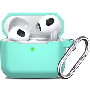 bluetooth wireless noise cancelling earbuds | in-ear waterproof headphones | with portable silicone charging case hi-fi stereo microphone wireless earbuds for iphone/air pods pro (turquoise)