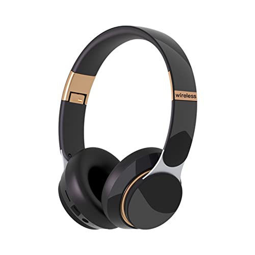 Kadlawus Bluetooth 5.0 Headphones - Wireless HiFi Stereo Supra-Aural Earmuff Headset Noise Cancelling Stereo Headset 3.5mm Interface Built-in Mic with Bass-Heavy Computer Sports Headset