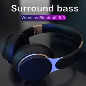 Kadlawus Bluetooth 5.0 Headphones - Wireless HiFi Stereo Supra-Aural Earmuff Headset Noise Cancelling Stereo Headset 3.5mm Interface Built-in Mic with Bass-Heavy Computer Sports Headset