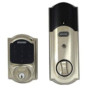schlage lock company be469nxvcam be469nxvcam619 touchscreen electronic deadbolt, satin nickel