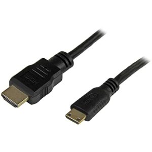 startech.com 1 ft high speed hdmi cable with ethernet – hdmi to hdmi mini- m/m (hdmiacmm1),black