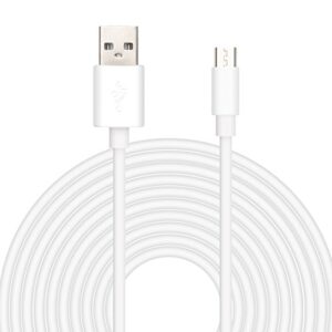 25ft usb power extension cable power cord for wireless home security camera, kasa cam, wyze cam, yi cloud, nest cam, netvue, furbo dog, blink, amazon cloud cam oculus go (usb cable, white)