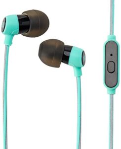 jbl reflect mini in-ear headphones 3.5mm stereo wired sweatproof earbud with 1 button remote and mic, teal