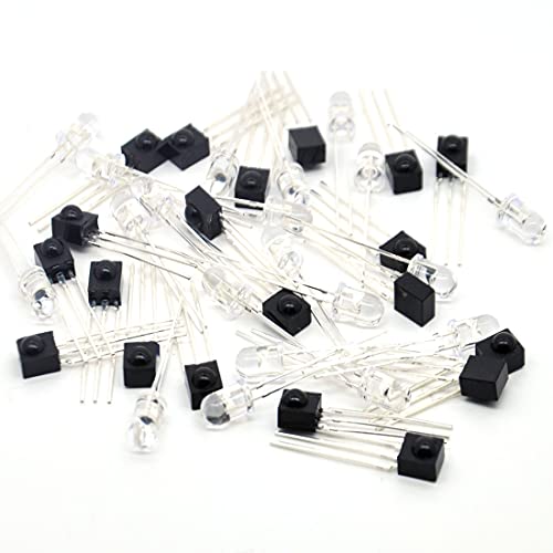 Gikfun 5mm 940nm LEDs Infrared Emitter IR Emission and IR Receiver Diode for Arduino (Pack of 40pcs) EK1964