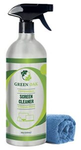 screen cleaner – green oak screen cleaner spray for lcd, led, tvs, laptops, tablets, monitors, phones, and other electronic screens – gently cleans fingerprints, dust, oil (16oz)
