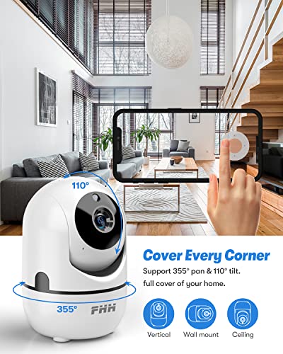 FHH Security Camera 2K Cameras for Home Security with Night Vision, Two-Way Audio,Motion Detection, Phone APP,Remote Contol Indoor WiFi Camera,Ideal for Baby Monitor/Pet Camera