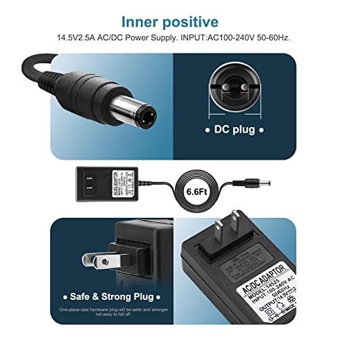 14.5V AC DC Adapter Charger Cable Cord Fit for Jawbone Big JAMBOX Wireless Bluetooth Speaker Charger J2011-03-US J2011-02-US J2011-01-US J2011-03 HDP40-145248W-1 Replacement Charging Power Supply Cord