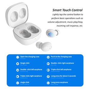 Awker A30 True Wireless Earbuds in Ear Bluetooth Earphones Headphones, Touch Control with Charging Case, Built in Mic, Waterproof, TWS HiFi Stereo for Sport (White)