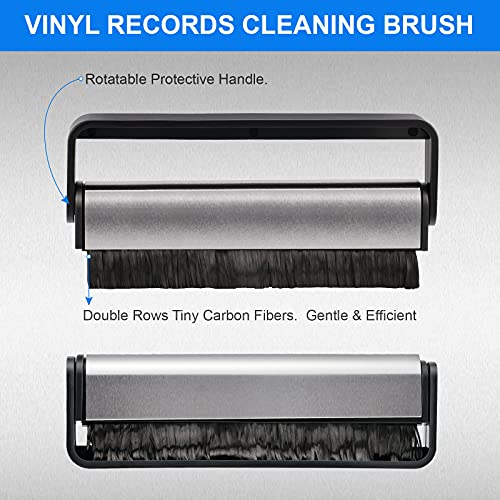 Record Cleaning Kit Kitosun Record Cleaner Fluid 30ml and Anti-Static Carbon Fiber Record Brush Set Perfect Solution to Keep Great Sounding for LP Vinyl Records