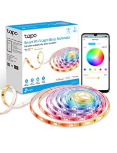 tp-link tapo rgbwic smart led light strip 16.4ft, 1000 lumens, 16m dimmable colors, 50 color zones, works w/ apple homekit/alexa/google home, sync-to-sound, ip44 pu coating, trimmable (tapo l930-5)