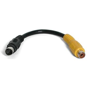 startech.com 6 in. s video to composite video adapter cable – s-video to composite video – low profile – 4 pin s video to rca (svid2comp) black