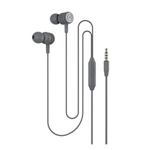 y01 wired earphone in-ear heavy bass line control 3.5mm 5d surround stereo sound earphone for sports – dark grey