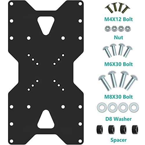 WALI VESA Adapter Plate for TV Mount, 400x200 Universal VESA Mount, Convert 75x75, 100x100mm up to 400x200mm VESA Patterns (ADP402), Black