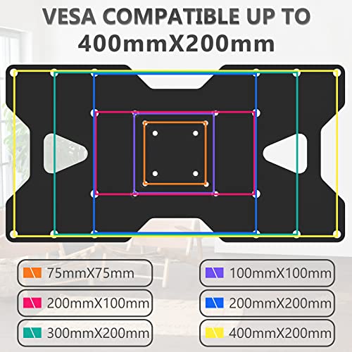 WALI VESA Adapter Plate for TV Mount, 400x200 Universal VESA Mount, Convert 75x75, 100x100mm up to 400x200mm VESA Patterns (ADP402), Black