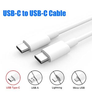 Earleen USB C to USB C Cable 3ft for Portable Power Bank with USB C Port, Type C Cable Fast Charging Compatible a Portable Power Bank with Type C Port, Samsung, MacBook Air/Pro iPad/iPad Pro, White