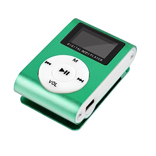 Mllkcao Portable MP3 Player 1PC Mini USB LCD Screen MP3 Player Support 32GB Micro SD TF Card Sports Music Player,Birthday Gift for Kids Boys Girl, Green