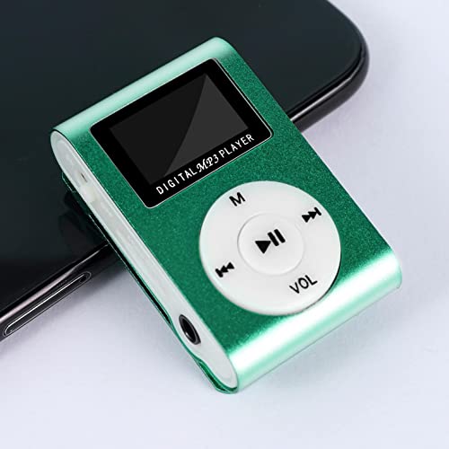 Mllkcao Portable MP3 Player 1PC Mini USB LCD Screen MP3 Player Support 32GB Micro SD TF Card Sports Music Player,Birthday Gift for Kids Boys Girl, Green