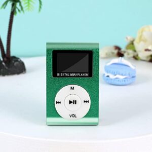 Mllkcao Portable MP3 Player 1PC Mini USB LCD Screen MP3 Player Support 32GB Micro SD TF Card Sports Music Player,Birthday Gift for Kids Boys Girl, Green