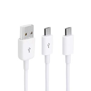 cerrxian 3ft usb 2.0 type a male to 2 micro usb male splitter y data charge connector adapter cable (white)